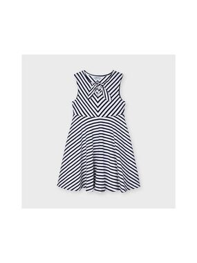 Size 5 Girls Mayoral Striped Navy and White Dress